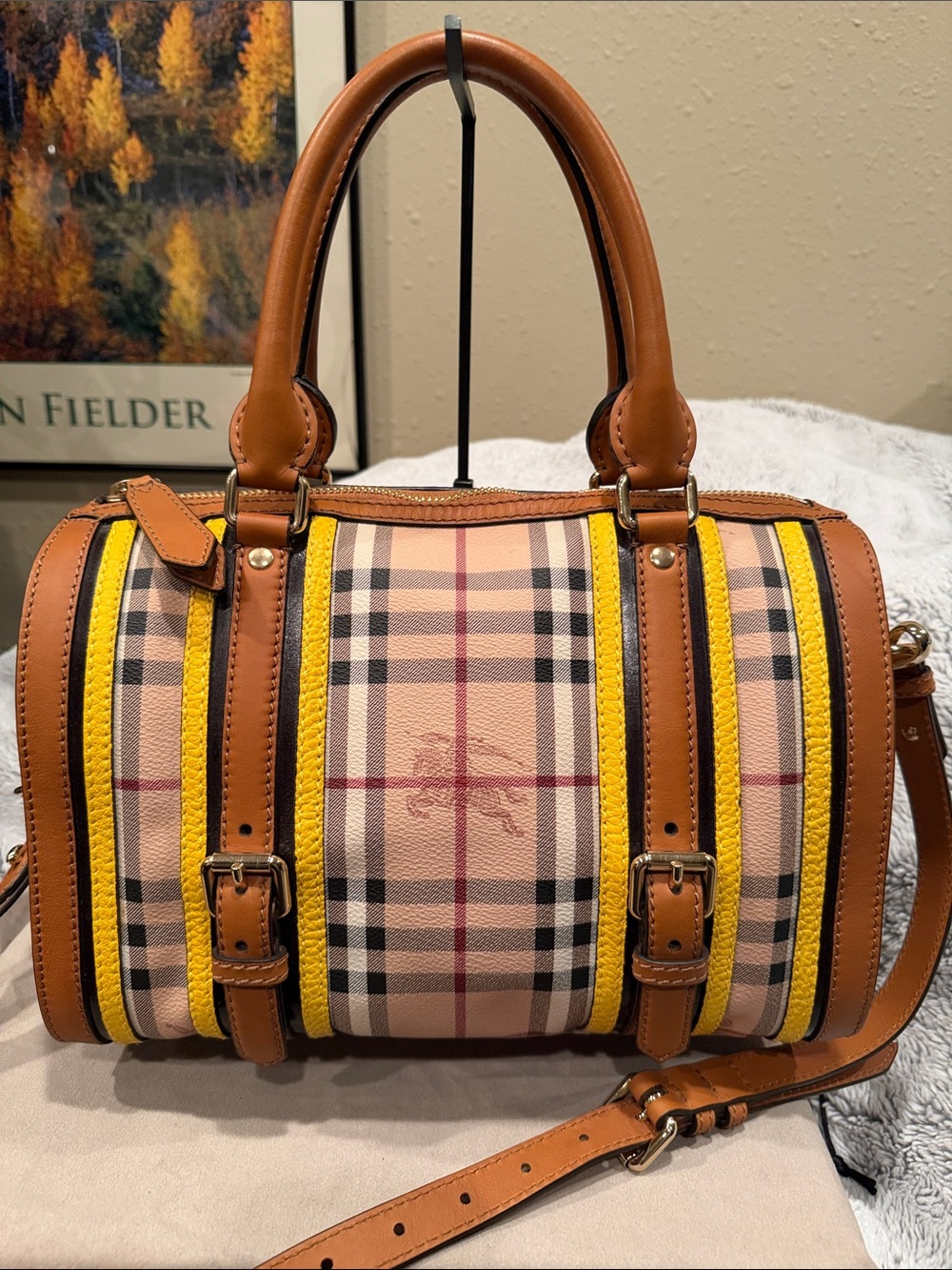 Burberry Haystack Equestrian Dome Satchel/Crossbody